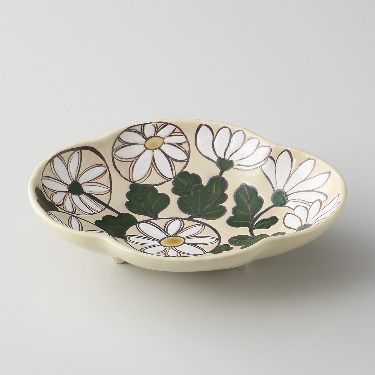 菊花 木瓜型小鉢 18.5×14.2×4.4cm