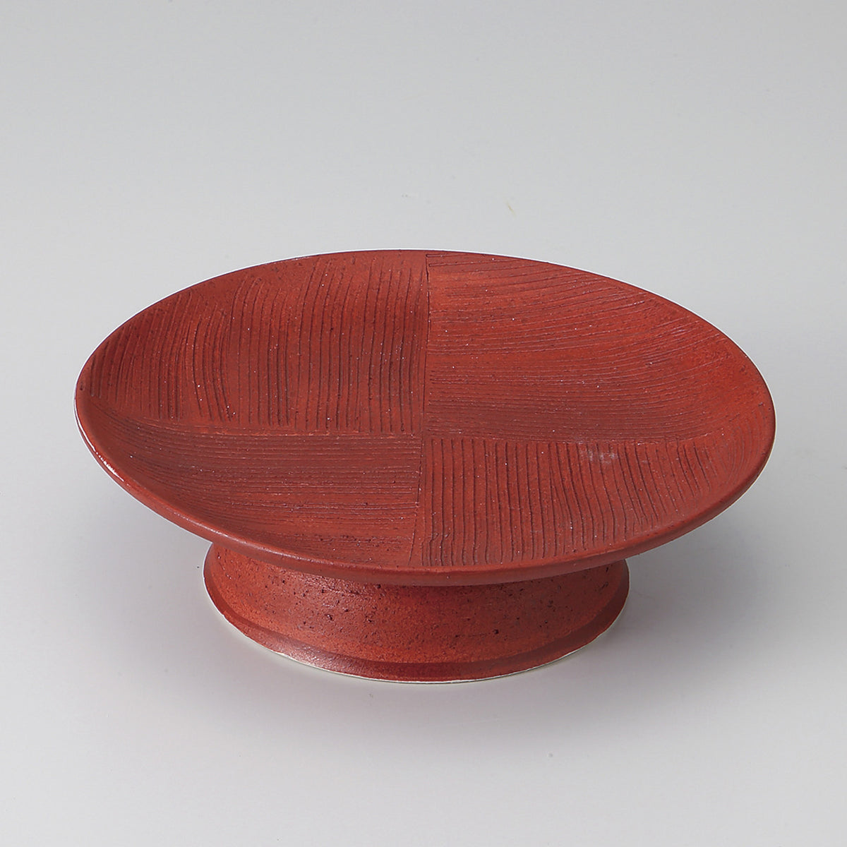 朱巻市松 丸高台皿 15.5×4.7cm