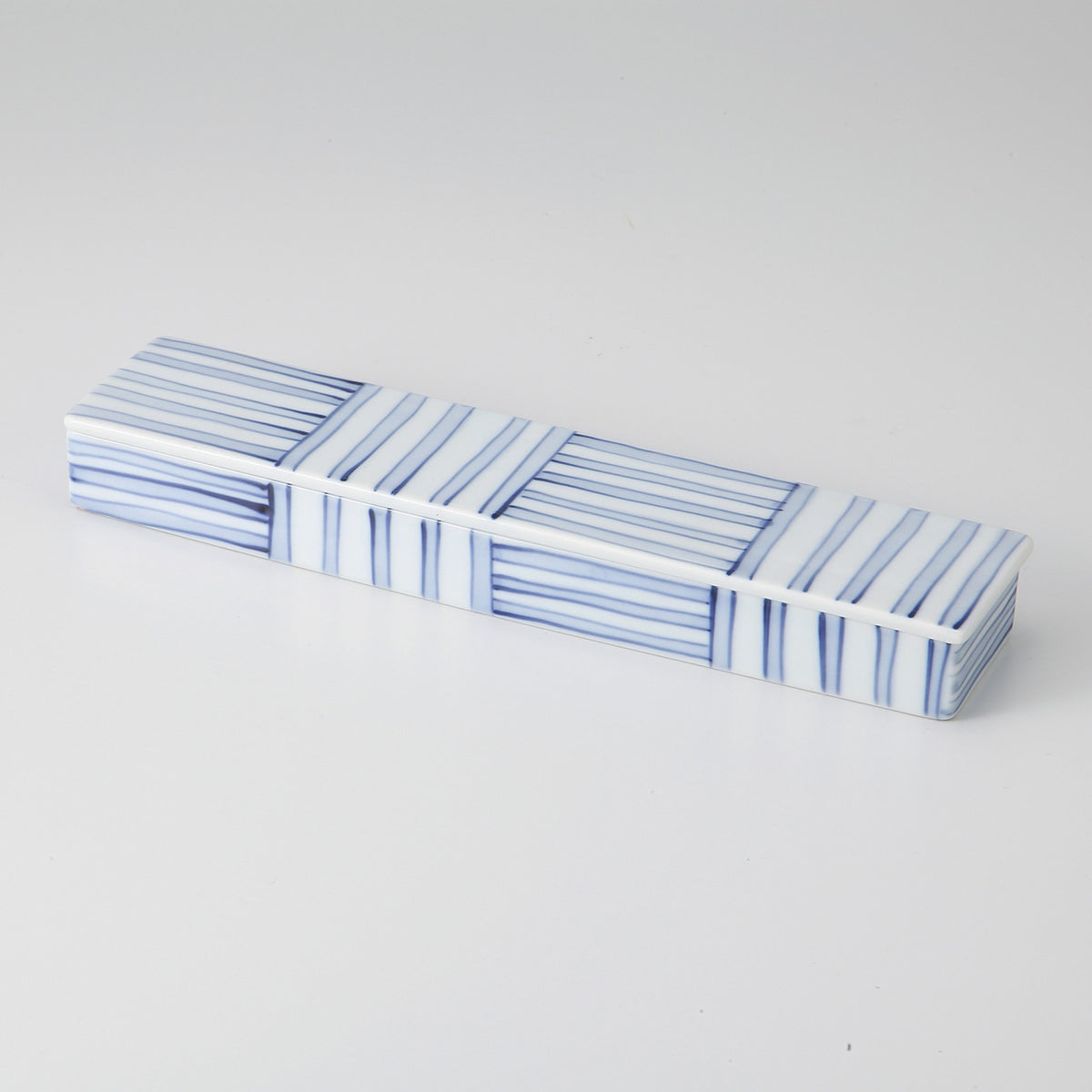 染付呉須十草 箱型付出皿 27.4×6×3.2cm