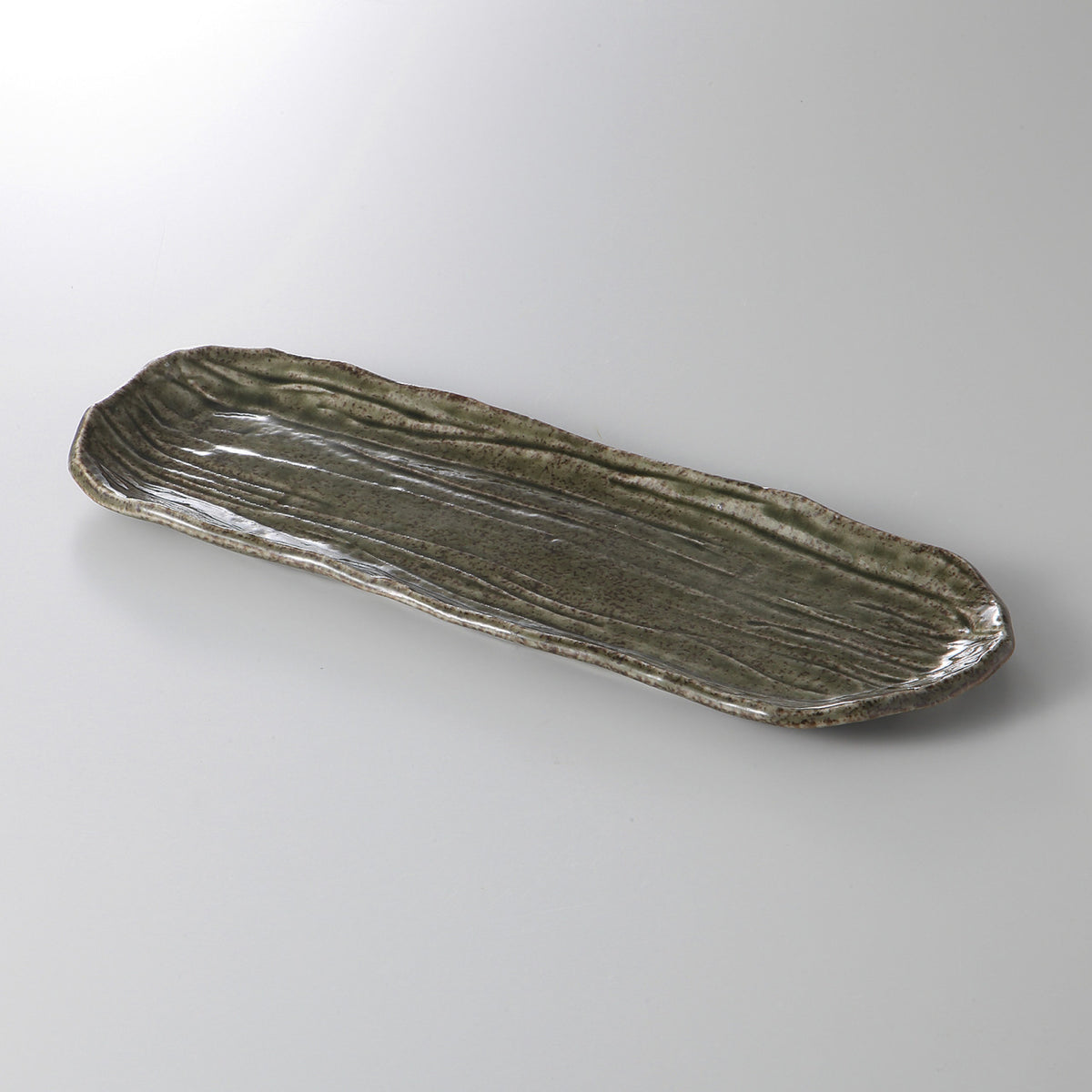 伊賀イラボ 荒削ぎ長皿 33.5×11.7×1.8cm