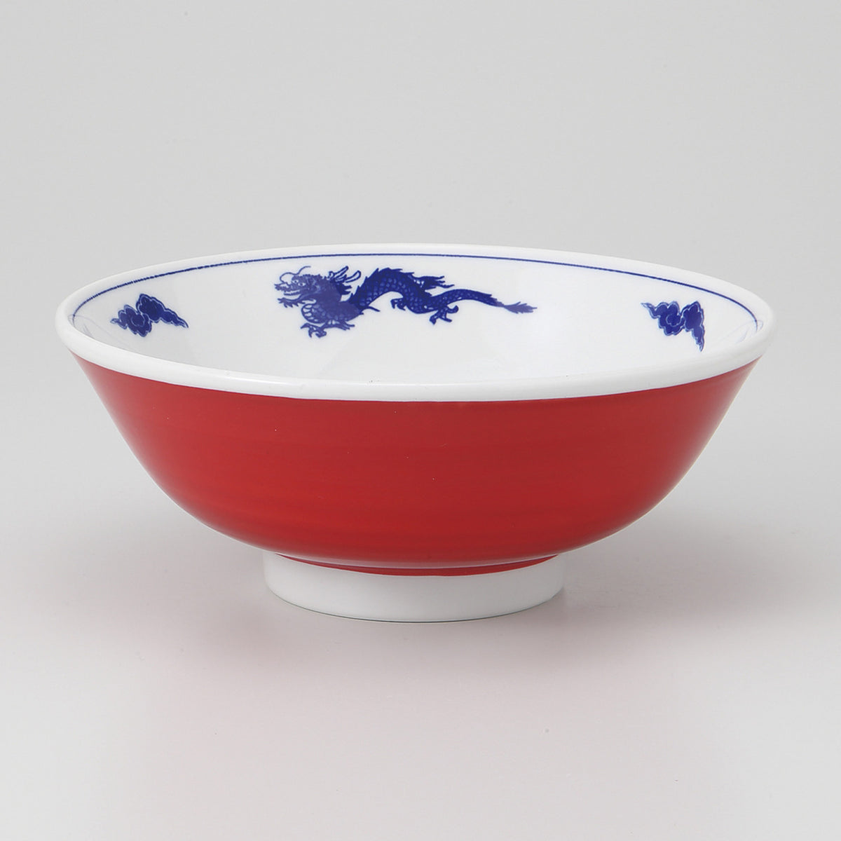 赤巻染付竜 反高台6.3丼 19.6×7.7cm 1070cc