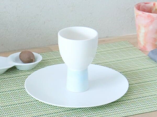美濃焼 ひだまりブルー 高台カップ ( 大 ) [ 湯呑・カップ ] 約6.8×10.3cm 約130cc