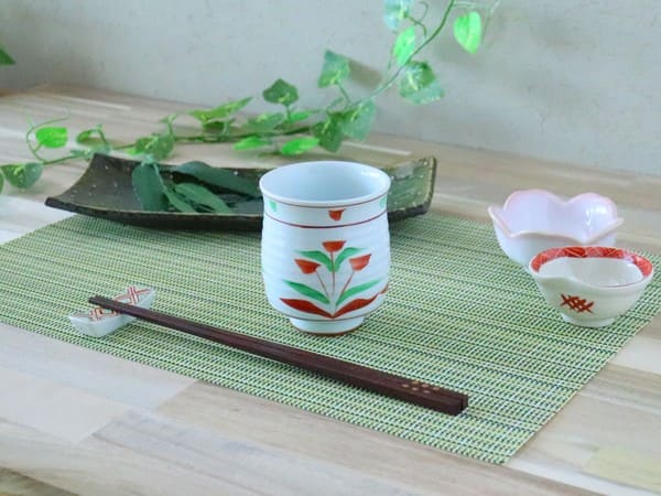 美濃焼 花万歴湯呑 ( 大 ) [ 湯呑・カップ ] 約255cc