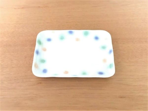 美濃焼 シャボン玉かや目焼物皿 [ 中皿 ] 約16.5×12.6cm