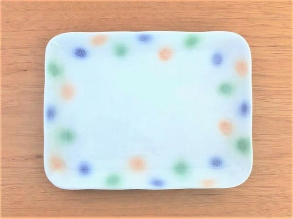 美濃焼 シャボン玉かや目焼物皿 [ 中皿 ] 約16.5×12.6cm