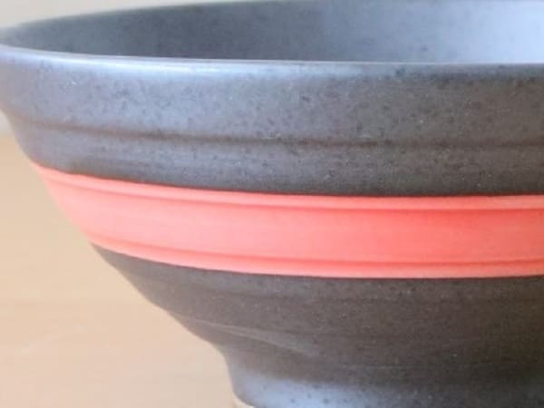 美濃焼 赤ライン 5寸反丼 [ 丼 ] 約15.2×6.6cm