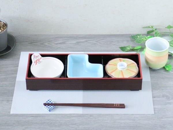 美濃焼 青地 Ｌ型鉢 [ 小鉢 ] 約11.2×3.3cm