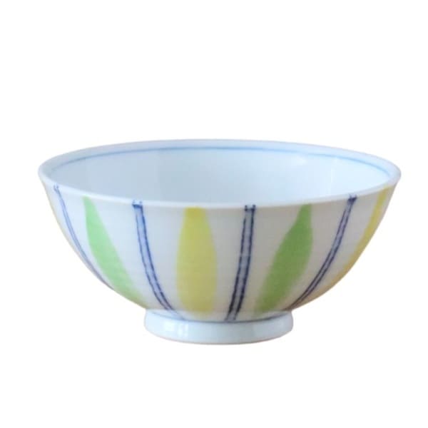 美濃焼 若芽十草中平 ( 強化 ) [ 茶碗・飯丼 ] 約11.1×5cm