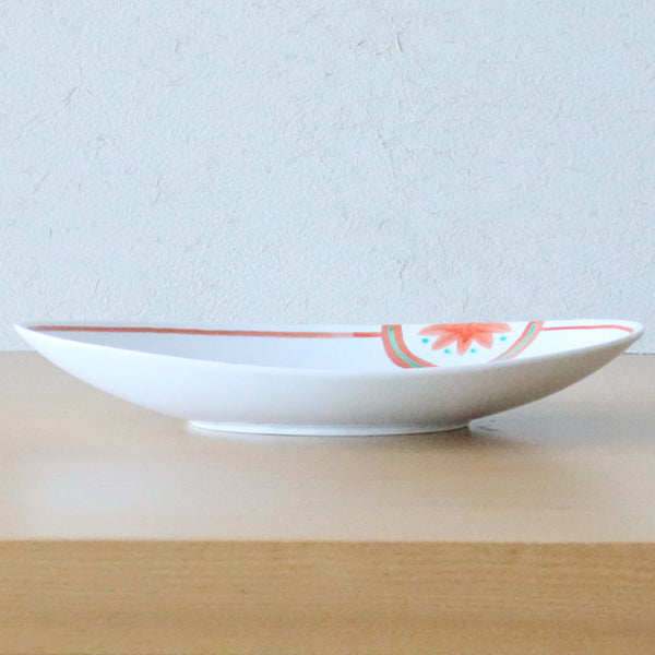 美濃焼 紅花紋楕円ボール [ スープ皿 ] 約31.4×18.7×5cm