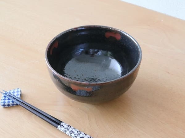 美濃焼 鉄赤点紋 5.0丼 [ 丼 ] 約16×8.6cm