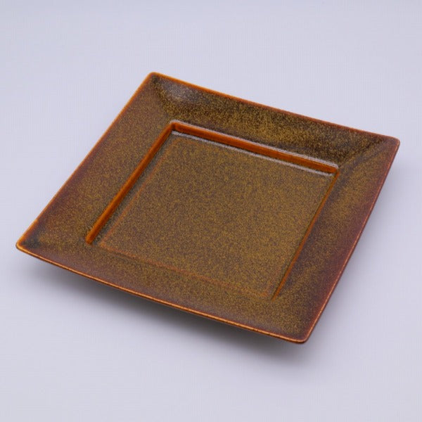 美濃焼 アメ結晶 リム8.0正角皿 [ 大皿 ] 25.7×25×3.7cm