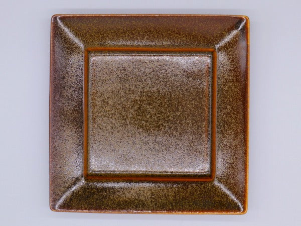 美濃焼 アメ結晶 リム8.0正角皿 [ 大皿 ] 25.7×25×3.7cm